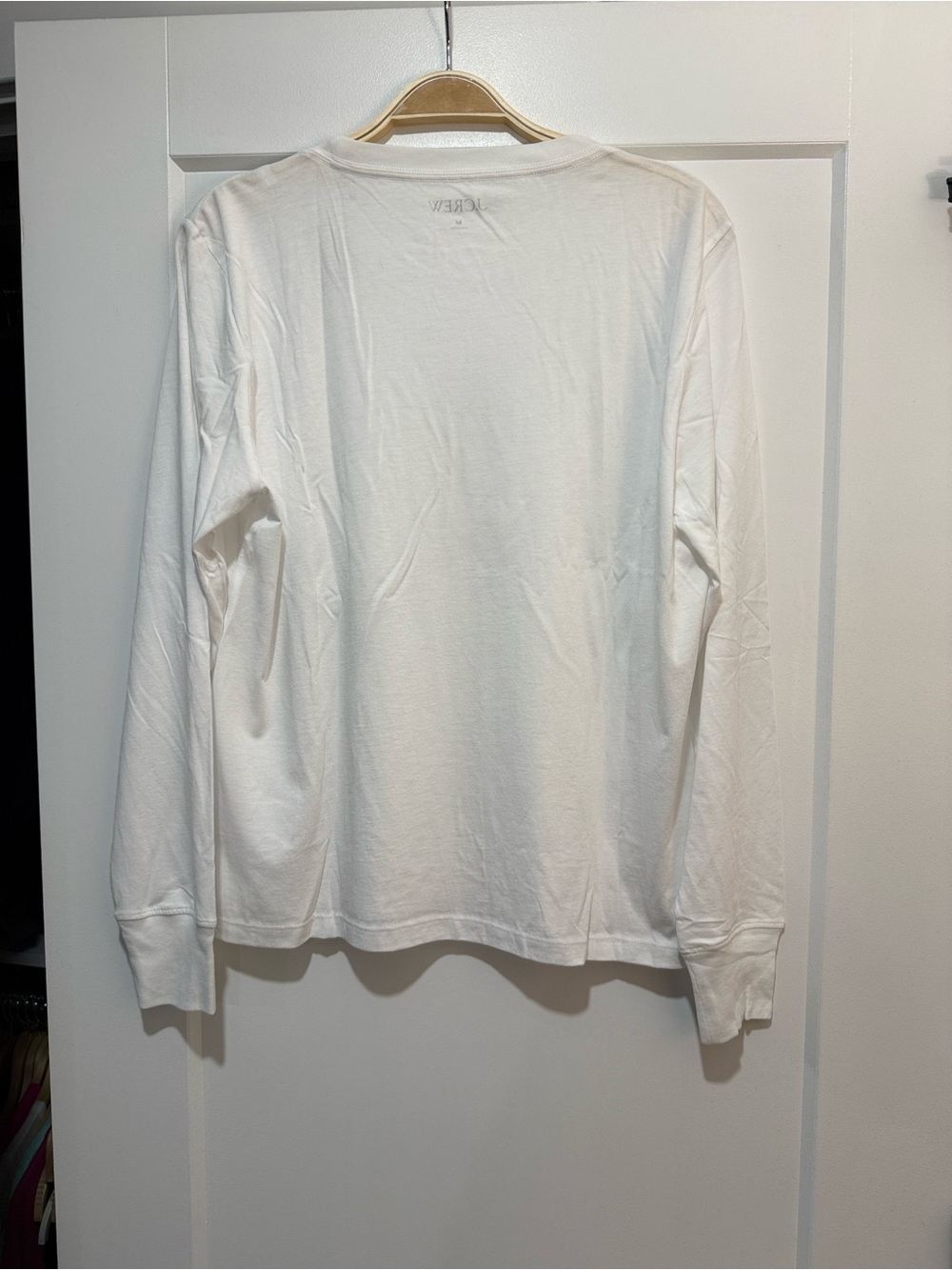 Women’s J. Crew Premium Jersey Long-Sleeve Crewneck Shirt in White - Picture 2 of 6